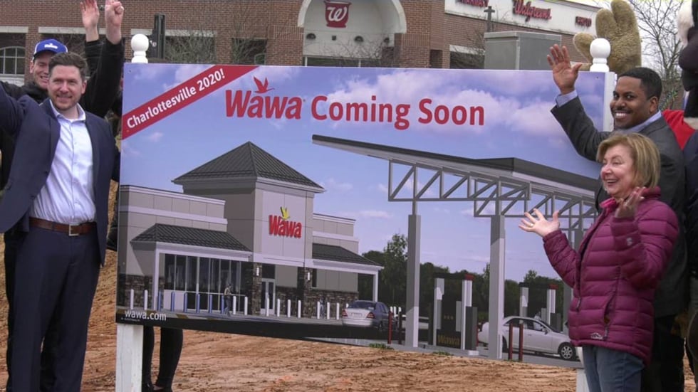 Groundbreaking ceremony for a new Wawa in Albemarle County