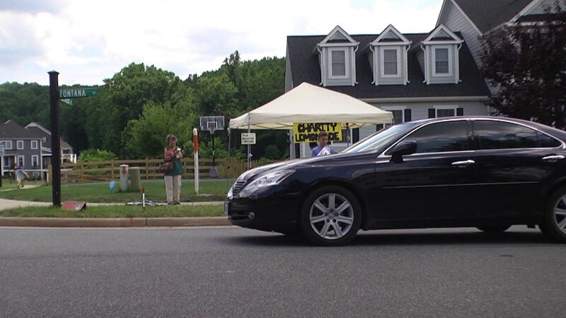 Charity Lemonade set up in the Pantops area of Albemarle County.