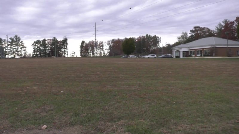 The land where the proposed Crossing Pointe development would go.