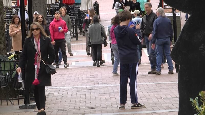 Dozens of people dined at restaurants on Saturday and many UVA students remain in town.