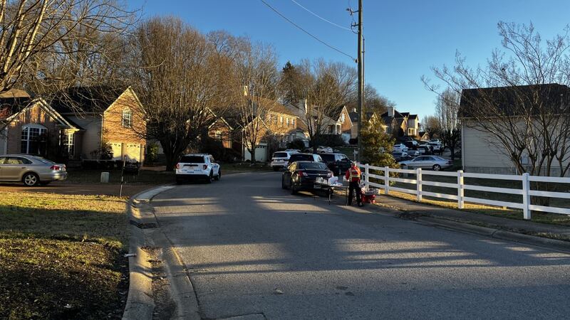 The scene of an officer-involved shooting off is seen Summit Run Place in Hermitage on Thursday.